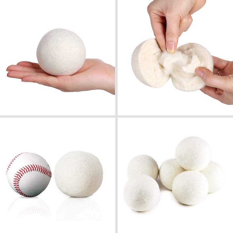 SnugPad Wool Dryer Balls XL Size 6 Pack, Natural Fabric Softener 100% Organic Premium New Zealand Wool, Chemical Free and Reduces Wrinkles, 1000+ Loads, Baby Safe, Saving Energy & Time, White 6 Count - Image 4